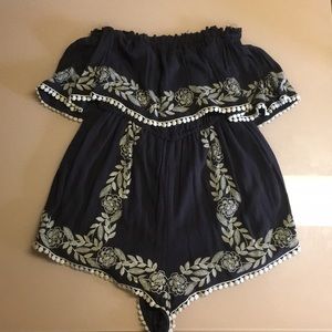 black off the shoulder romper